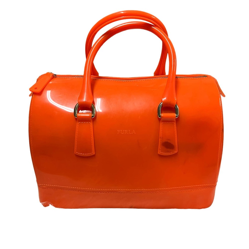 Furla Orange Jelly Candy Satchel Handbag
